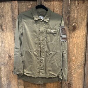 BKE Olive Green Button Down Shirt/shacket